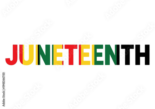 Juneteenth celebration with colorful text