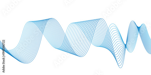 Blue and white abstract wave background with flowing gradient lines for modern corporate tech design