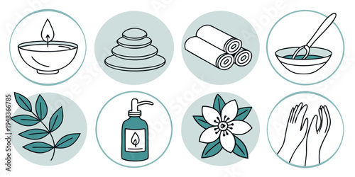 a collection of illustrations related to natural skincare products Vector