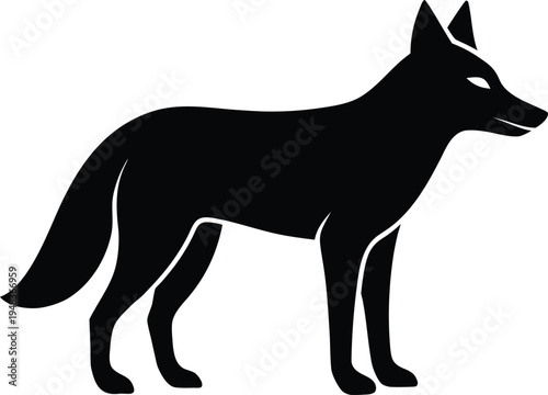 Coyote silhouette vector art Illustration