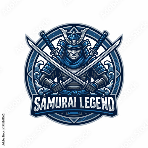 This artwork depicts a fierce samurai warrior, armed with two swords, emphasizing strength, honor, and loyalty, set against a striking background enriched with cultural elements.