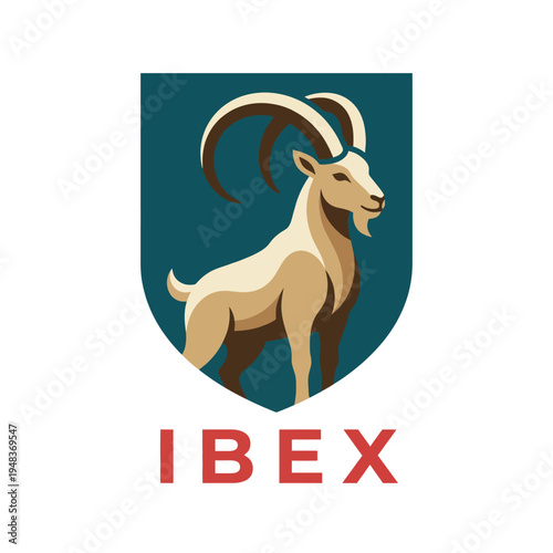 This image features a stylized ibex logo, symbolizing strength and resilience, suitable for brands looking for a distinctive animal representation in their identity.