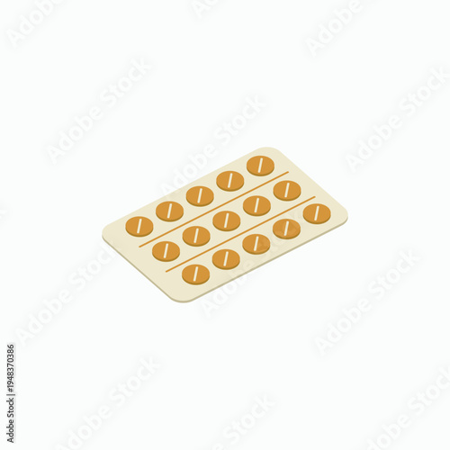Minimalist pill blister pack with golden capsules. Clean white background highlights medical simplicity. No human emotion or presence in the image. Ideal for health, pharmacy, or wellness content