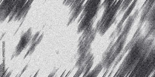 Abstract grayscale textured background with diagonal streaks and grainy noise creating a dynamic and energetic visual effect perfect for digital art and graphic design applications