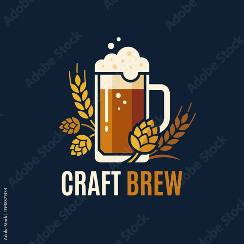 A detailed illustration of a frothy mason jar filled with craft beer, showcasing hops and grains, capturing the essence of artisanal brewing and appreciation for quality beverages.