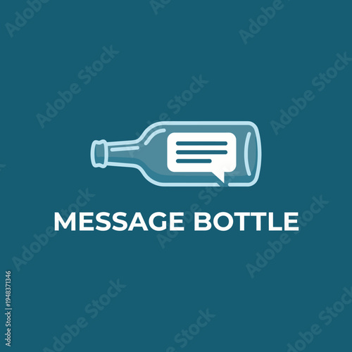 An artistic representation of a message bottle, featuring a visible speech bubble, symbolizing communication and connection, ideal for conveying messages of hope and inspiration.