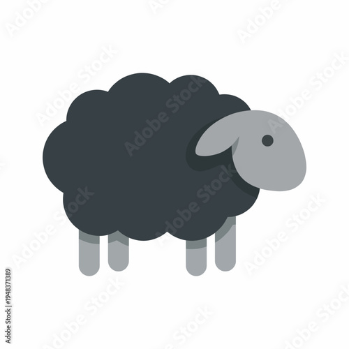 Wallpaper Mural A minimalist and stylized illustration of a black sheep, conveying concepts of uniqueness, individuality, and simplicity in a modern artistic form, ideal for diverse applications. Torontodigital.ca