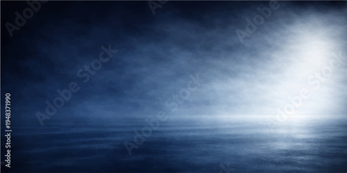 A dramatic dark storm cloudscape textures the brushed metal background with a moody blue ocean nature light