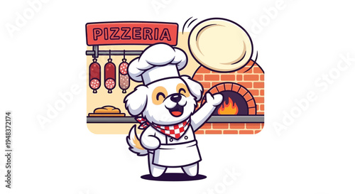 cartoon chef holding a pizza