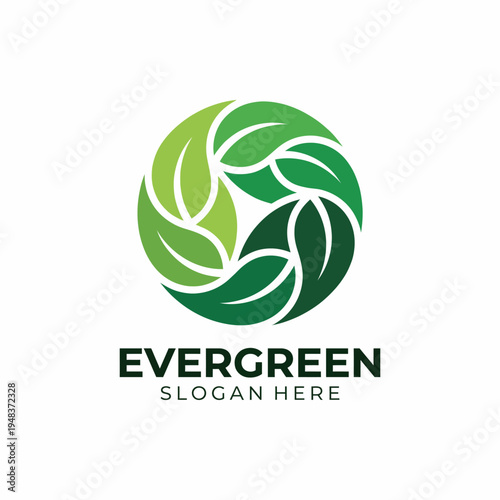 A circular logo representing sustainability and nature with intertwined leaf patterns, conveying a strong message of environmental consciousness and ecological wellness.