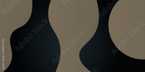 Abstract 3D wave art background design with dark gray and brown combination for design.