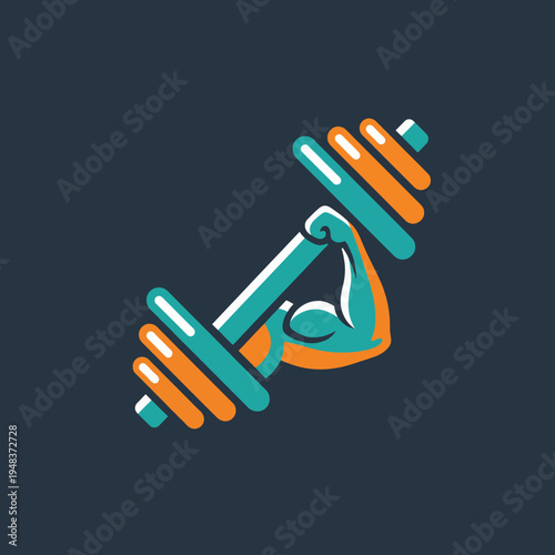 This powerful illustration captures a muscular arm lifting a stylish dumbbell, representing the dedication and strength associated with fitness and physical wellness.