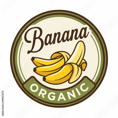 This vintage-styled illustration of organic bananas showcases the natural beauty of fresh produce, evoking themes of health, wellness, and eco-friendliness in design.