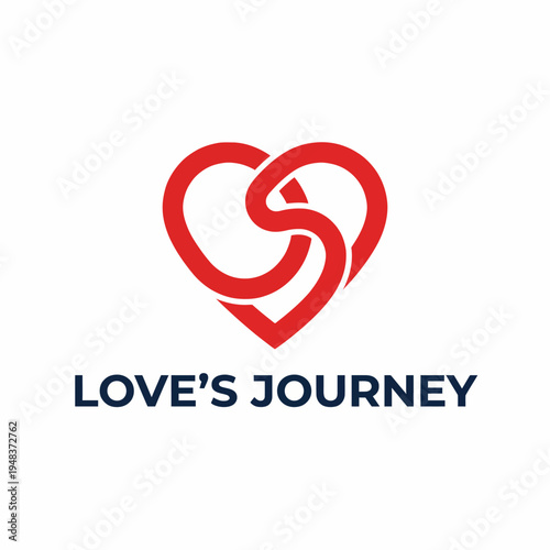 An interlocking heart graphic symbolizing love's journey, ideal for wedding, relationship themes, or any romantic context, reflecting deep emotional connections.