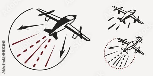 airplane performing aerobatic maneuvers in flight Vector