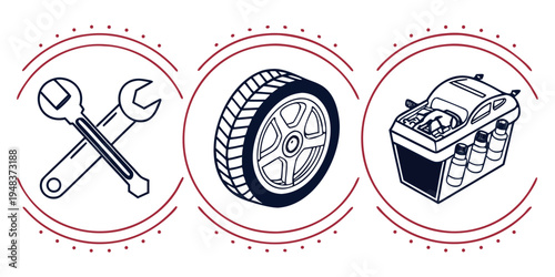 car maintenance and repair services symbol Vector