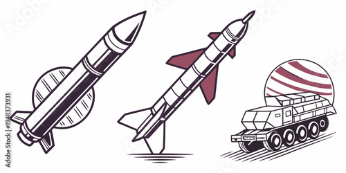 a set of space vehicles for exploration Vector