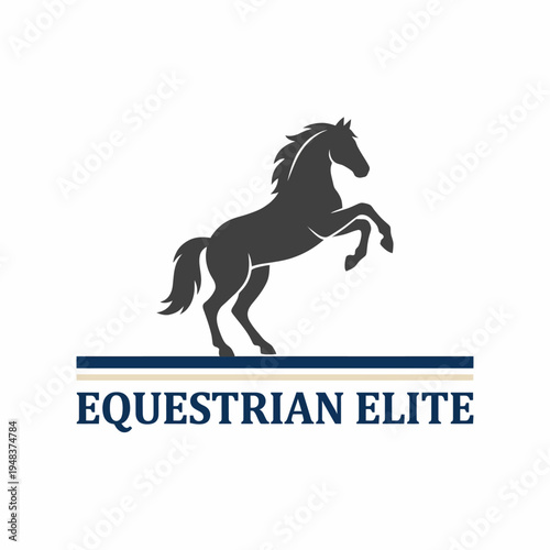 The image features an elegant logo design with a majestic horse in motion, symbolizing strength and grace in the equestrian community and elite competitions.