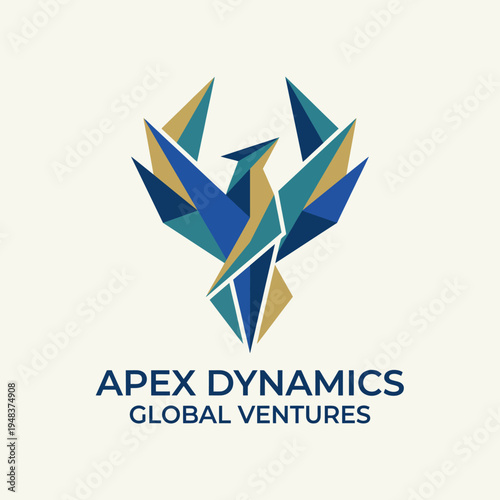 This striking logo design presents a geometric phoenix, symbolizing rebirth and innovation for a global venture firm, capturing a sense of ambition and dynamic energy.