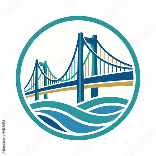 A vibrant depiction of a graceful bridge spanning over serene waters, capturing the beauty of infrastructure and nature coexisting harmoniously in a tranquil landscape.