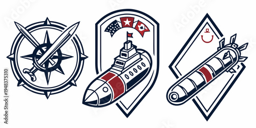 navy seals insignia and badges Vector