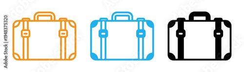 Colorful suitcase icons