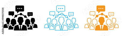 Group conversation and communication icons
