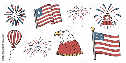 patriotic american symbols and icons Vector
