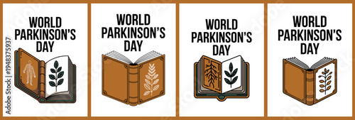 World Parkinsons Day with Open Book and Nature Symbols for Awareness