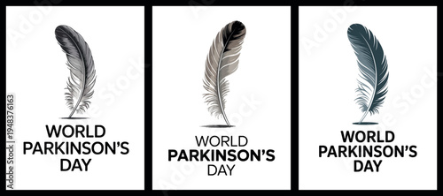 World Parkinsons Day with Feather Symbol for Awareness