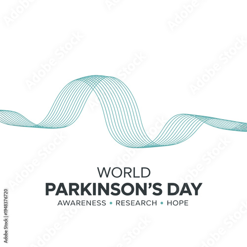 World Parkinson's Day Wave Design for Awareness, Research, and Hope