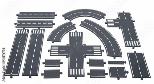 A collection of road track pieces.