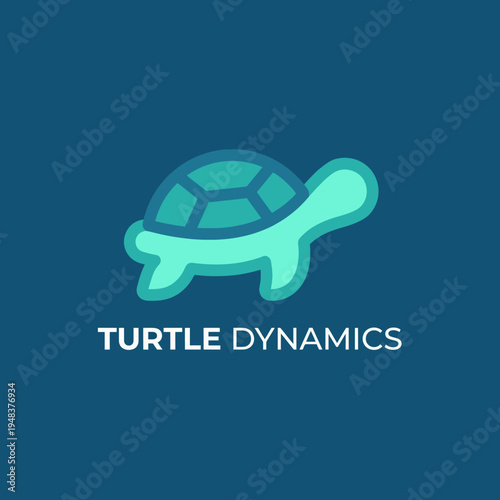 The image features a stylized turtle design representing dynamics and movement, blending simplicity with playful elements in a bright color scheme, perfect for various uses.
