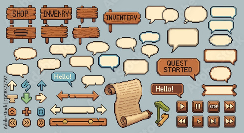 A collection of various cartoon speech bubbles and icons.
