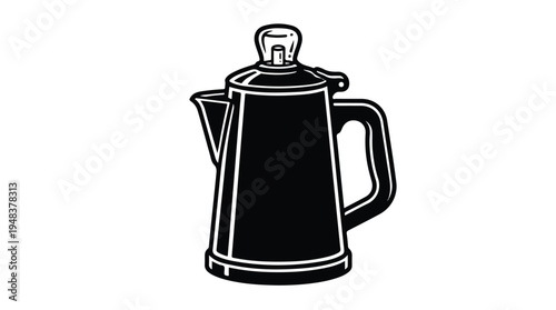 Classic Coffee Pot Silhouette for Brewing Beverages.