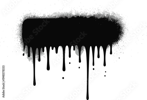 Black ink splatter with drips and spray effect for artistic and creative design projectsBlack ink splatter with drips and spray effect for artistic and creative design projects