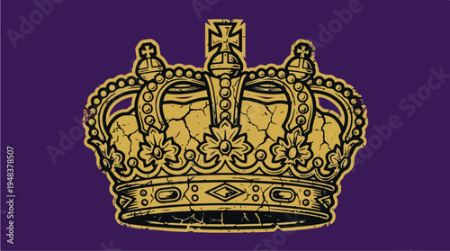 Golden Royal Crown on a Regal Purple Background 2.