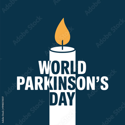 World Parkinson’s Day Candle Flame Awareness Illustration for Neurological Disorder Support Medical Health Vector