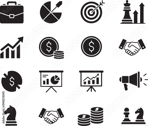 Business and finance icons set