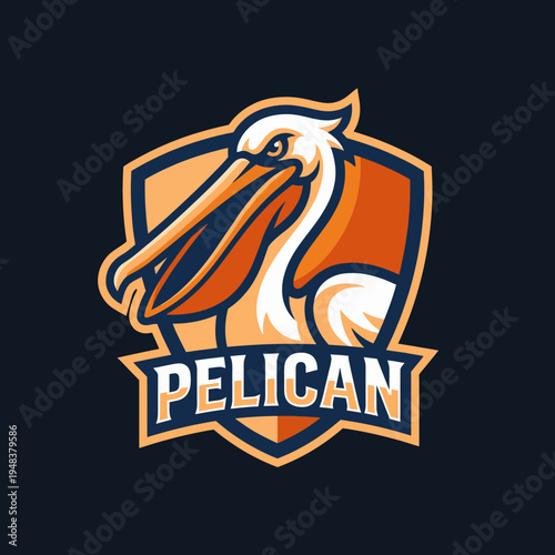 This eye-catching pelican emblem captures the essence of agility and grace, suited for sports teams or brands emphasizing adaptability and approachability.