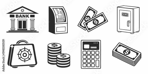 a collection of financial icons and symbols Vector