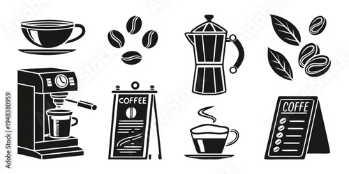 coffee and coffee makers Vector