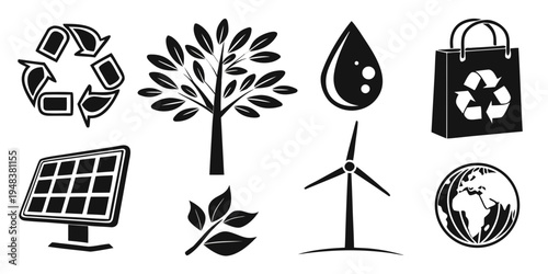 eco friendly icons for sustainable living Vector