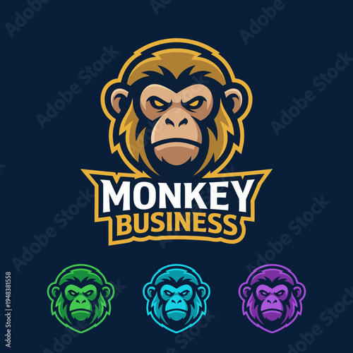 This playful monkey mascot showcases a strong expression, ideal for engaging audiences, representing fun, humor, and a mischievous spirit perfect for brand recognition.