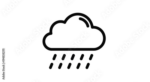A simple vector graphic of a rain cloud with raindrops