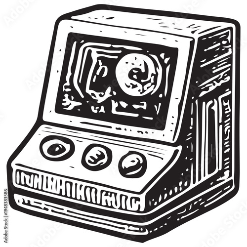 Mars Mission Computer Terminal Illustration Space Exploration Monitoring System