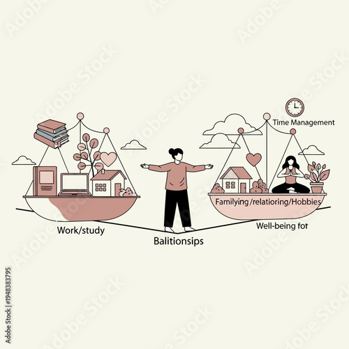 Man Balancing Work and Personal Life.