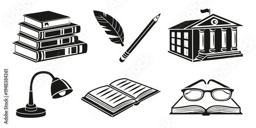 education elements and objects for learning Vector