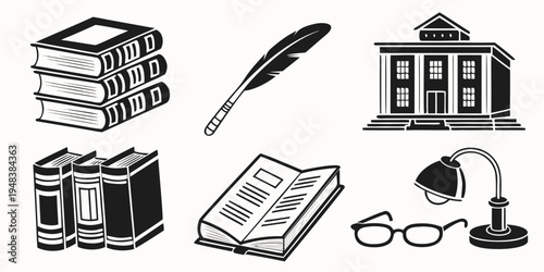 a collection of law and education icons Vector