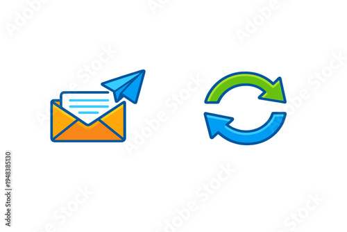 Email sending and refresh icons